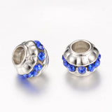 100pcs Rhinestone European Beads Large Hole Beads CCB Plastic Spacer Beads