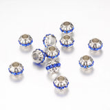 100pcs Rhinestone European Beads Large Hole Beads CCB Plastic Spacer Beads