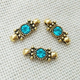 100pcs Rhinestone Inlaid Beads Loop Decor Jewelry Making Spacer