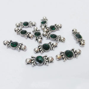 100pcs Rhinestone Inlaid Beads Loop Decor Jewelry Making Spacer