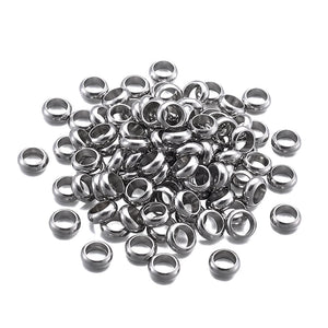 100pcs Stainless Steel Bead Spacers Jewelry Making DIY Findings 4-8mm