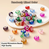 100pcs Faceted Glass European Beads Double Cores for DIY Bracelet