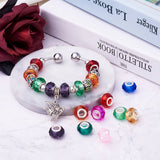 100pcs Faceted Glass European Beads Double Cores for DIY Bracelet