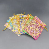 100pcs Rose Organza Gift Bag Christmas Wedding Packaging Small Mesh Sachet Bags