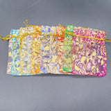 100pcs Rose Organza Gift Bag Christmas Wedding Packaging Small Mesh Sachet Bags