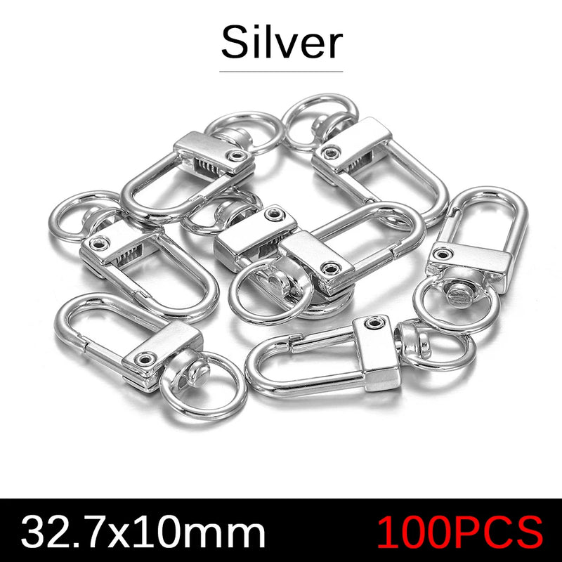 100pcs Rotating Dog Buckle Lobster Clasps For DIY Jewelry Making