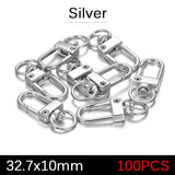 100pcs Rotating Dog Buckle Lobster Clasps For DIY Jewelry Making