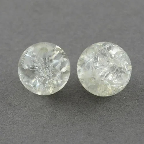 100pcs 8mm Crackle Glass Beads Mixed for DIY Jewelry Making