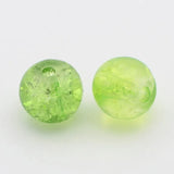 100pcs 8mm Crackle Glass Beads Mixed for DIY Jewelry Making
