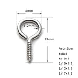 100pcs SS304 Stainless Steel Mini Eye Pins for DIY Jewelry Making