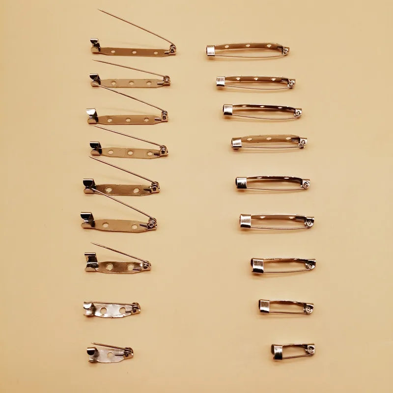 100pcs Safety Pins Brooch Clip Base Pins for Jewelry Making