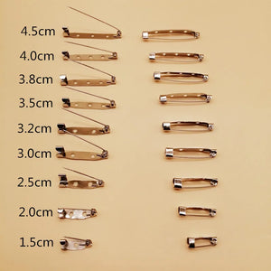 100pcs Safety Pins Brooch Clip Base Pins for Jewelry Making
