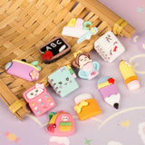 100pcs School Books Pen Bag Resin Charms for Jewelry Making DIY