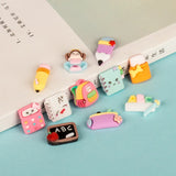100pcs School Books Pen Bag Resin Charms for Jewelry Making DIY