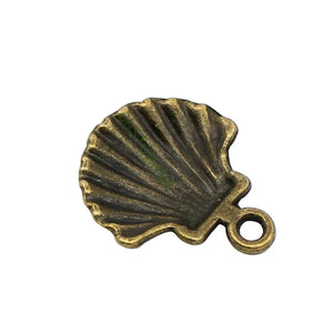 100pcs Antique Bronze Clam Shell Charm Pendant 18x16mm