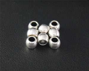 100pcs Silver Spacer Beads Round Charm DIY Metal Jewelry Making 5x6mm