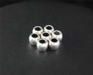 100pcs Silver Spacer Beads Round Charm DIY Metal Jewelry Making 5x6mm