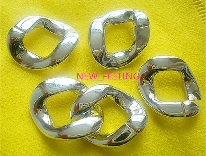 100pcs Silver Chunky Chain CCB Link Accessory 30x20mm