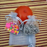 100pcs Silver Grey Organza Bags Wedding Christmas Gift Bag