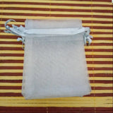 100pcs Silver Grey Organza Bags Wedding Christmas Gift Bag