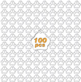 100pcs Silver Dog Paw Prints Charms Tibetan Alloy Animal Footprint Pendants