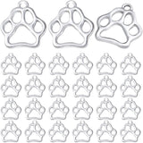 100pcs Silver Dog Paw Prints Charms Tibetan Alloy Animal Footprint Pendants