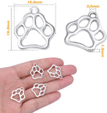 100pcs Silver Dog Paw Prints Charms Tibetan Alloy Animal Footprint Pendants
