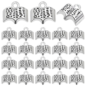 100pcs Silver Plated Bible Charms for DIY Jewelry Making