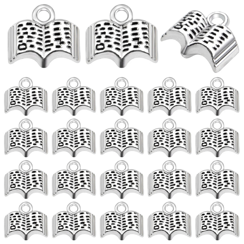 100pcs Silver Plated Bible Charms for DIY Jewelry Making