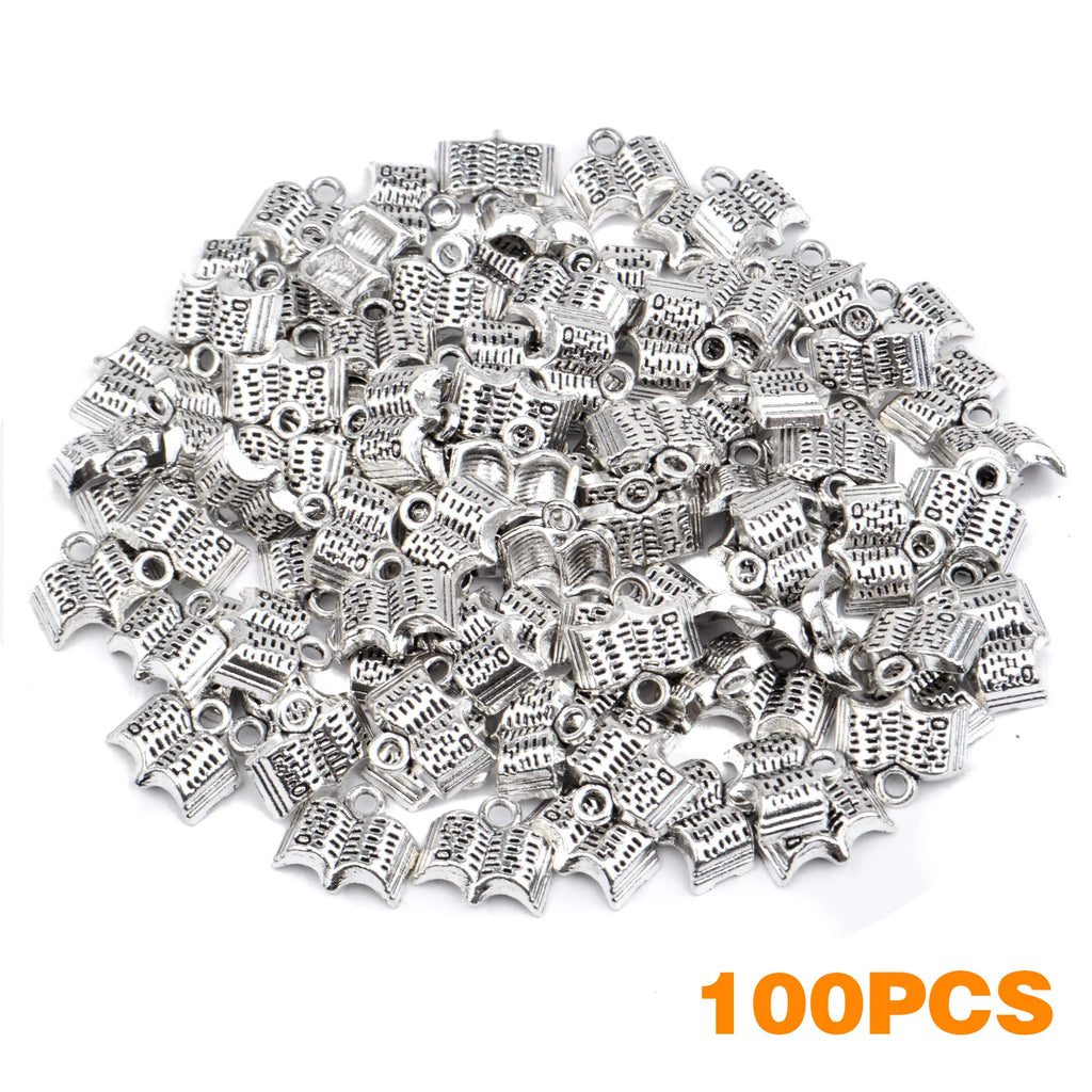 100pcs Silver Plated Bible Charms for DIY Jewelry Making