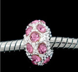 100pcs Pink Rhinestone Spacers Beads for Charm Bracelets