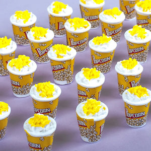 100pcs 3D Resin Popcorn Bucket Pendant DIY Micro Landscape Ornaments 25*18MM