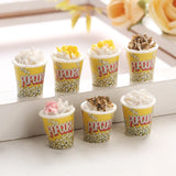 100pcs 3D Resin Popcorn Bucket Pendant DIY Micro Landscape Ornaments 25*18MM