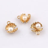 Alloy Shell Pendant with 6mm Pearl - Pack of 100