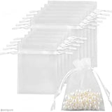 100pcs Organza Bags Drawstring Pouches Jewelry Candy Favor Gift