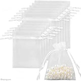 100pcs Small Organza Bags Drawstring Pouches for Jewelry Candy Wedding