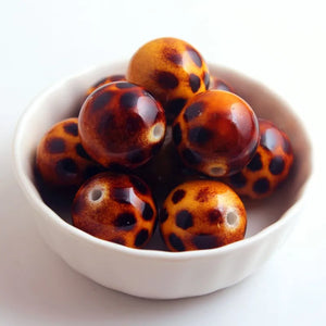 100pcs Yellow Leopard Beads 20mm for Chunky Necklace