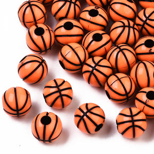 100pcs Sport Ball Spacer Acrylic Beads for Bracelet Necklace DIY Craft Jewelry