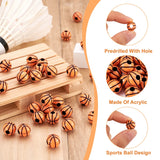 100pcs Sport Ball Spacer Acrylic Beads for Bracelet Necklace DIY Craft Jewelry