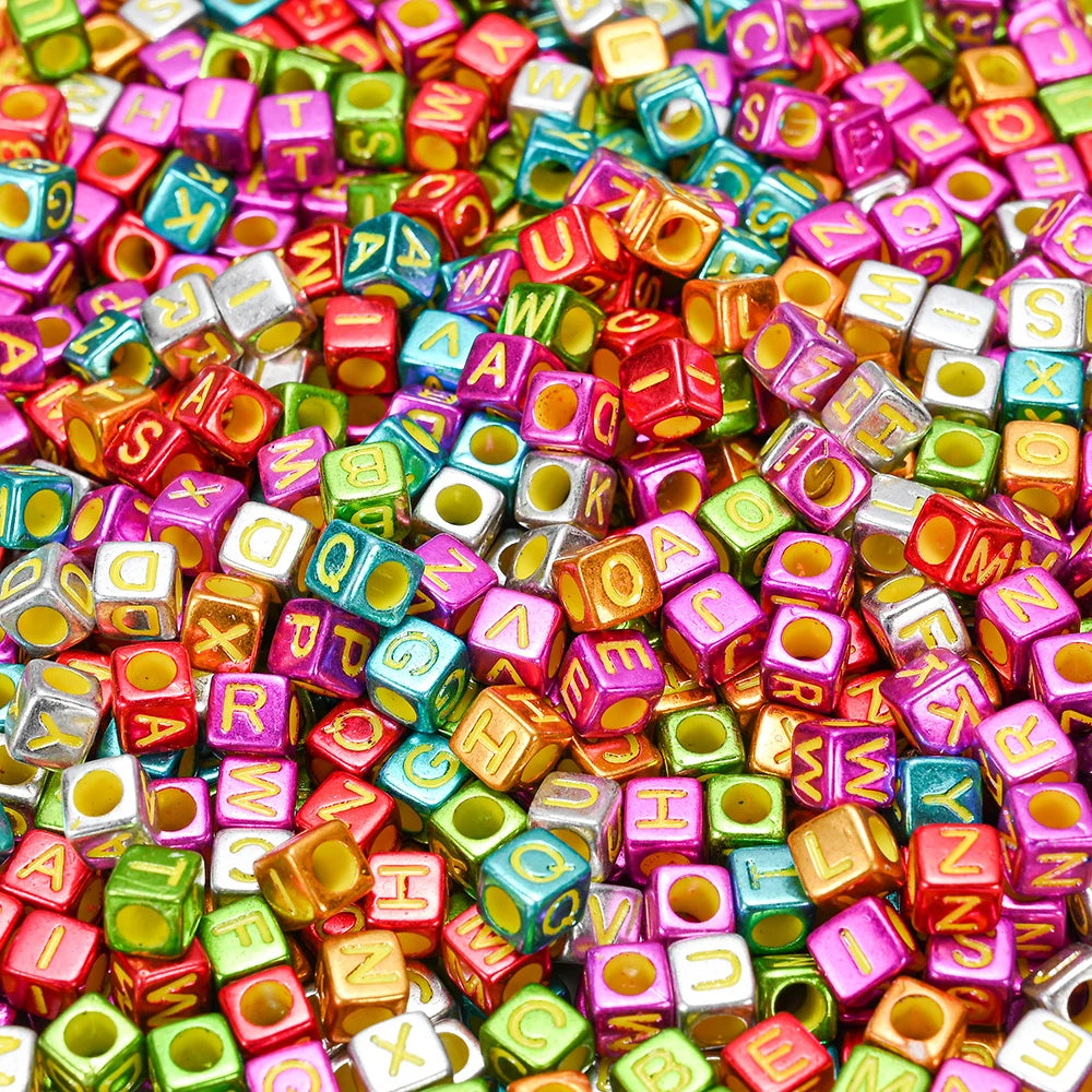 100pcs Acrylic Mixed Alphabet Letter Beads for DIY Jewelry Making
