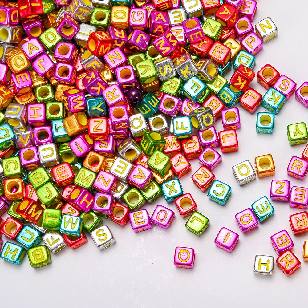 100pcs Acrylic Mixed Alphabet Letter Beads for DIY Jewelry Making