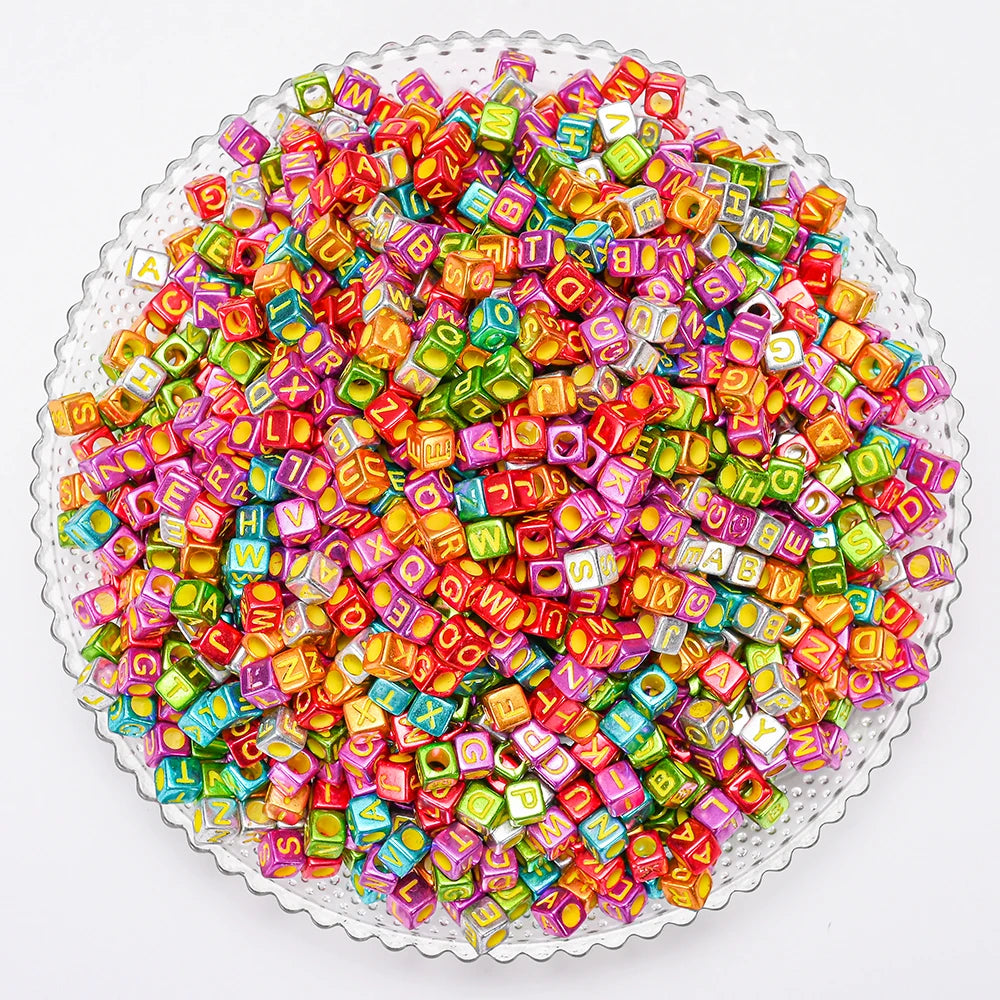 100pcs Acrylic Mixed Alphabet Letter Beads for DIY Jewelry Making