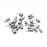 100pcs Stainless Steel Spring Coil End Beads Crimp Cap for DIY Bracelet