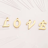 100pcs Stainless Steel A-Z 26 Alphabet Letter Charms Random Mix Pendant