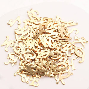 100pcs Stainless Steel A-Z 26 Alphabet Letter Charms Random Mix Pendant