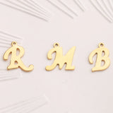 100pcs Stainless Steel A-Z 26 Alphabet Letter Charms Random Mix Pendant