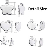 100pcs Stainless Steel Blank Tag Pendants for DIY Crafts Jewelry Making