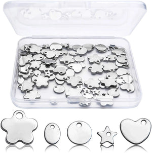 100pcs Stainless Steel Blank Tag Pendants for DIY Crafts Jewelry Making