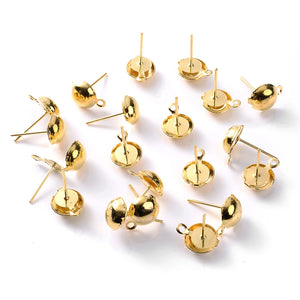 100pcs Stainless Steel Ear Post Stud DIY Jewelry Making Supplies