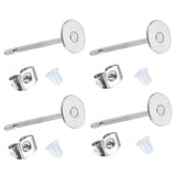 100 Stainless Steel Earring Posts with Backs for Jewelry Making
